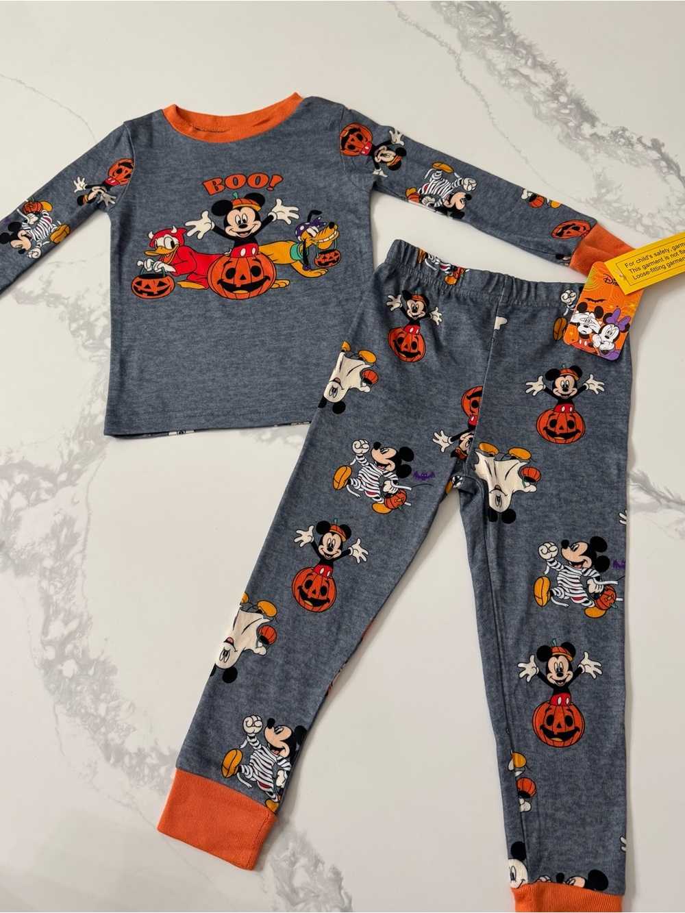 Disney Kids Mickey Mouse Halloween Pajamas Toddler Small/Snug Fit NEW